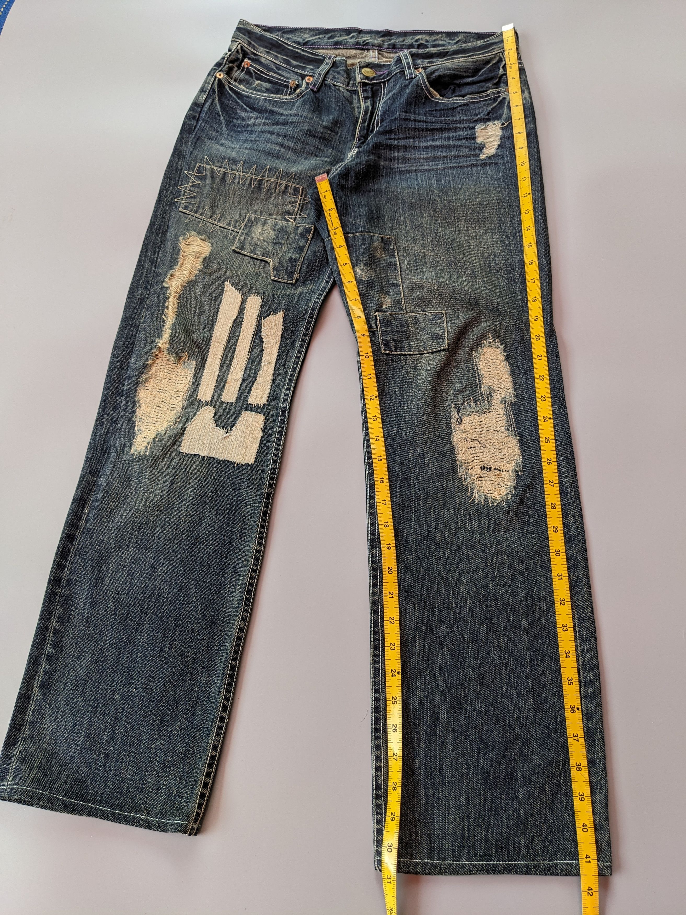 Takeo Kikuchi Takeo Kikuchi patchwork ripped jeans Size US 32 / EU 48 - 9 Thumbnail