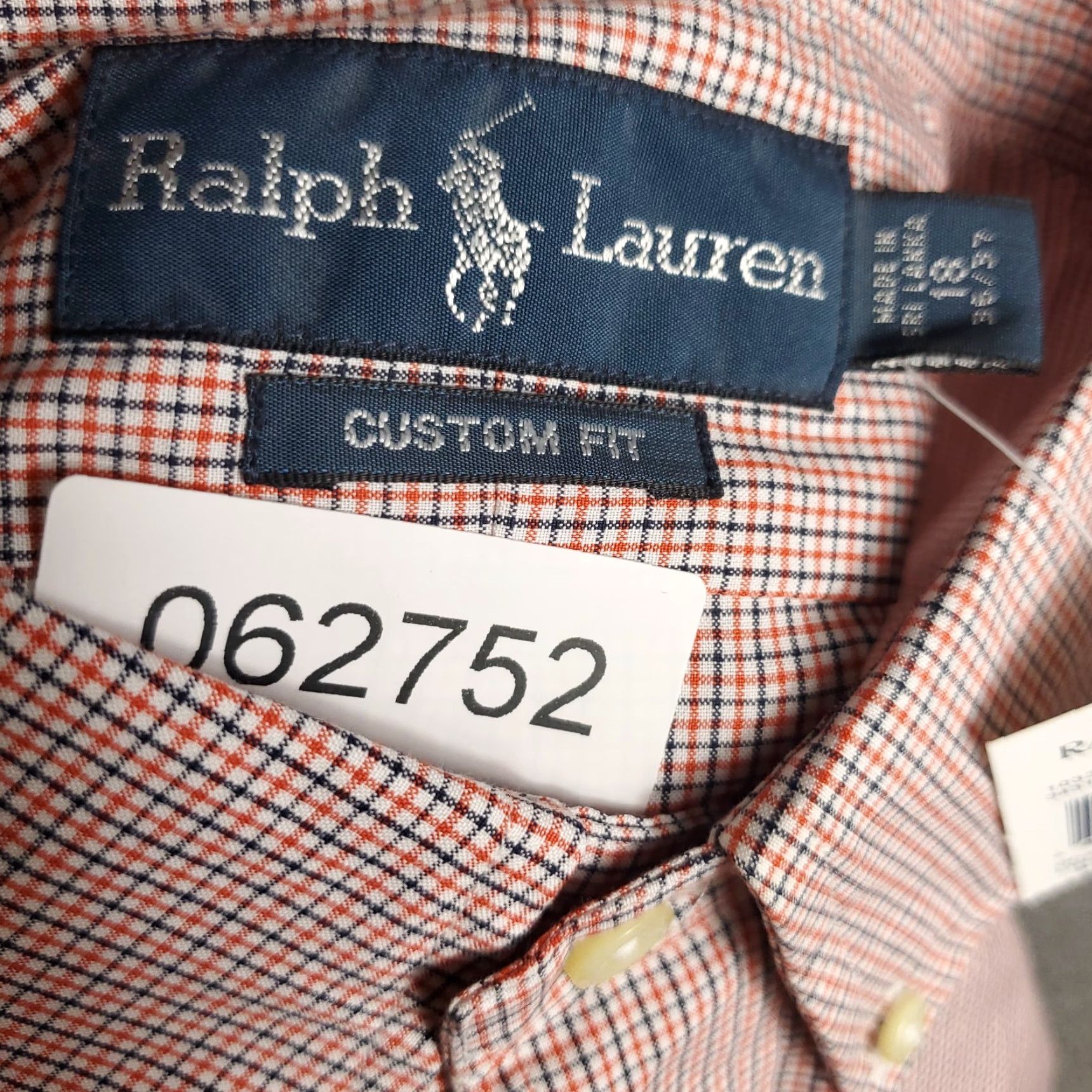 Ralph Lauren Ralph Lauren Shirt Mens 18 Custom Fit Plaid Button Up Long Sleeve Orange Blue Mens Size US XXL / EU 58 / 5 - 8 Thumbnail