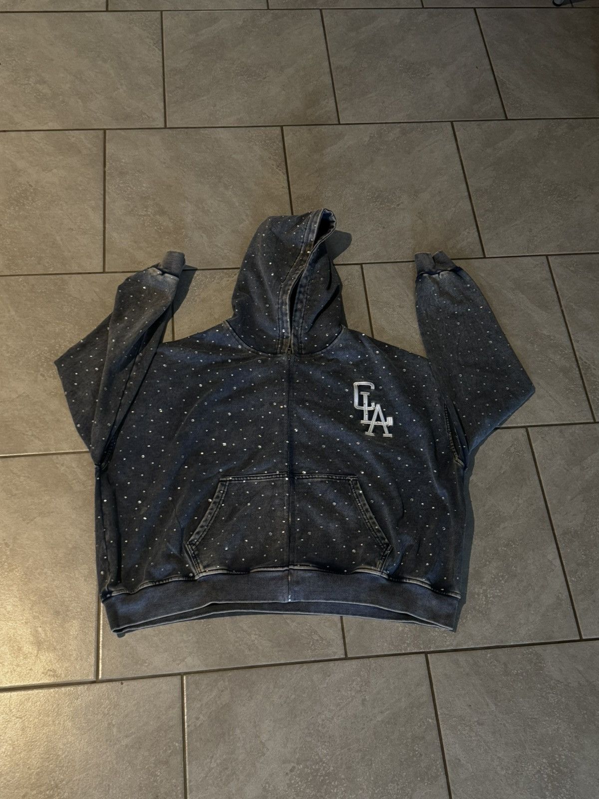 Other Concrete LA Rhinestone Zip-Up Hoodie Size US XL / EU 56 / 4 - 1 Thumbnail