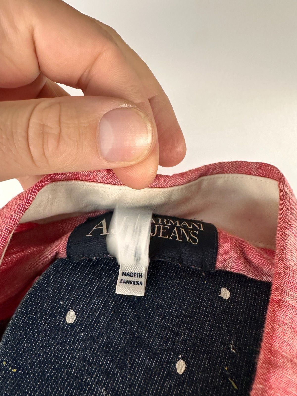 Armani Armani Jeans Shirt Button Up Long Sleeve Pink Size XL Slim Size US XL / EU 56 / 4 - 10 Thumbnail