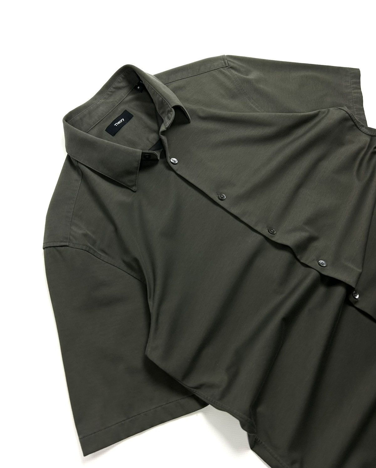 Theory Theory Short Sleeve Button-Up Shirt Green Japanese Style M Size US M / EU 48-50 / 2 - 7 Thumbnail