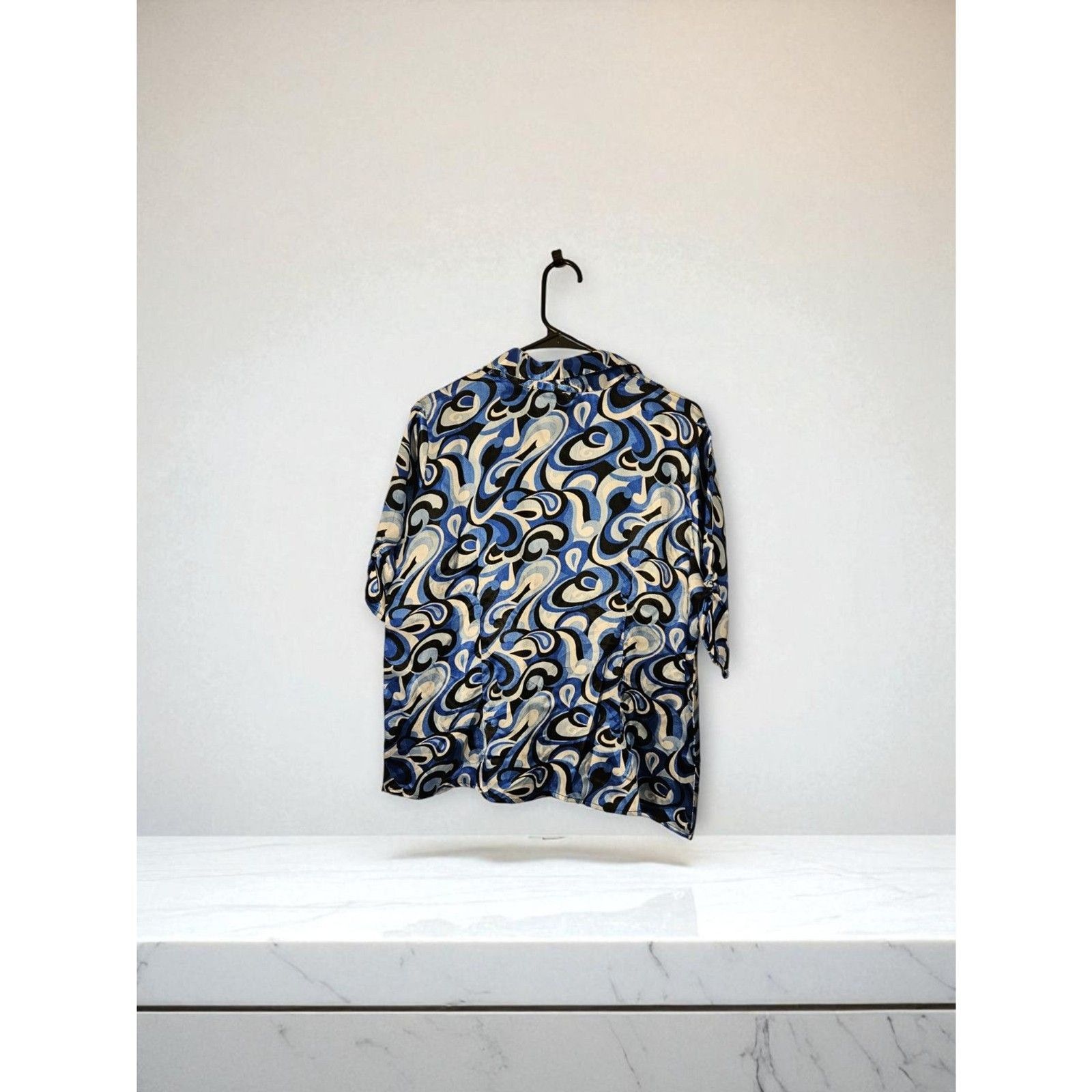 Other Women's Size 1X, Blue & Black Wild Pattern -- ITEM #3340 Size XL / US 12-14 / IT 48-50 - 2 Thumbnail