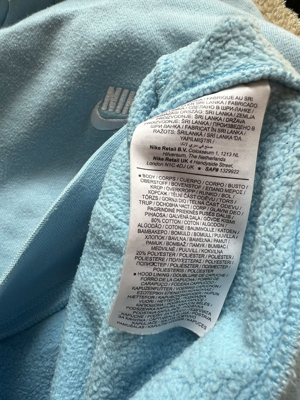 Nike × Vintage Vintage Nike Hoodie Sky Blue Small Swoosh Size Large Size US L / EU 52-54 / 3 - 3 Thumbnail