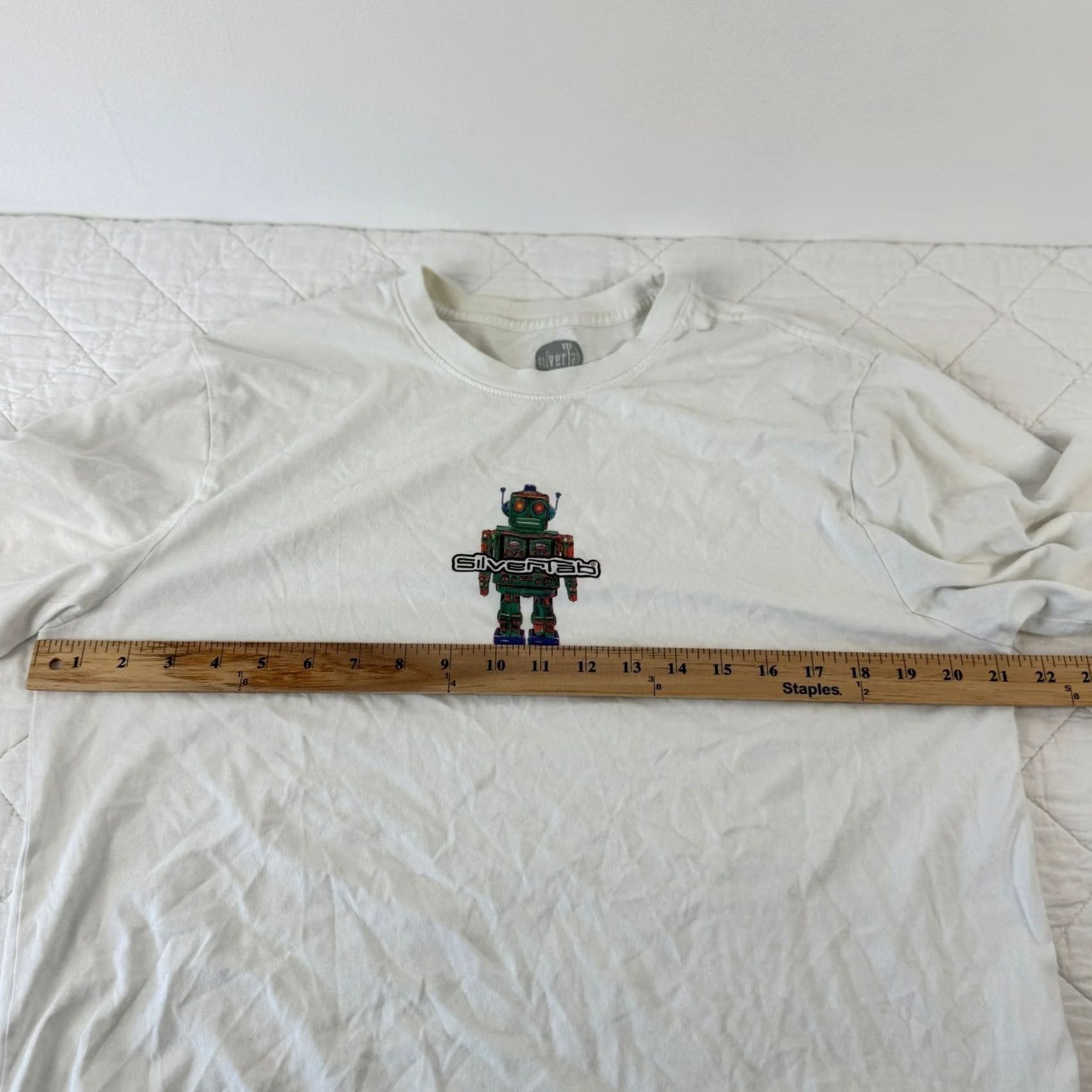 Levi's Levi's Silver Tab Relaxed Fit Robot Graphic Short Sleeve Tee White Men's M Size US 31 - 4 Thumbnail