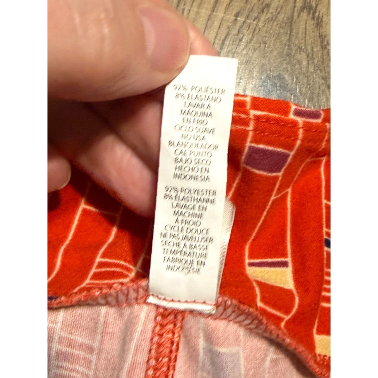 Vintage VINTAGE? No, but original: LuLaRoe Pants Women's Tall & Curvy Orange Blue Yellow Pull On Leggings Shirt? Size 32" / US 10 / IT 46 - 6 Thumbnail