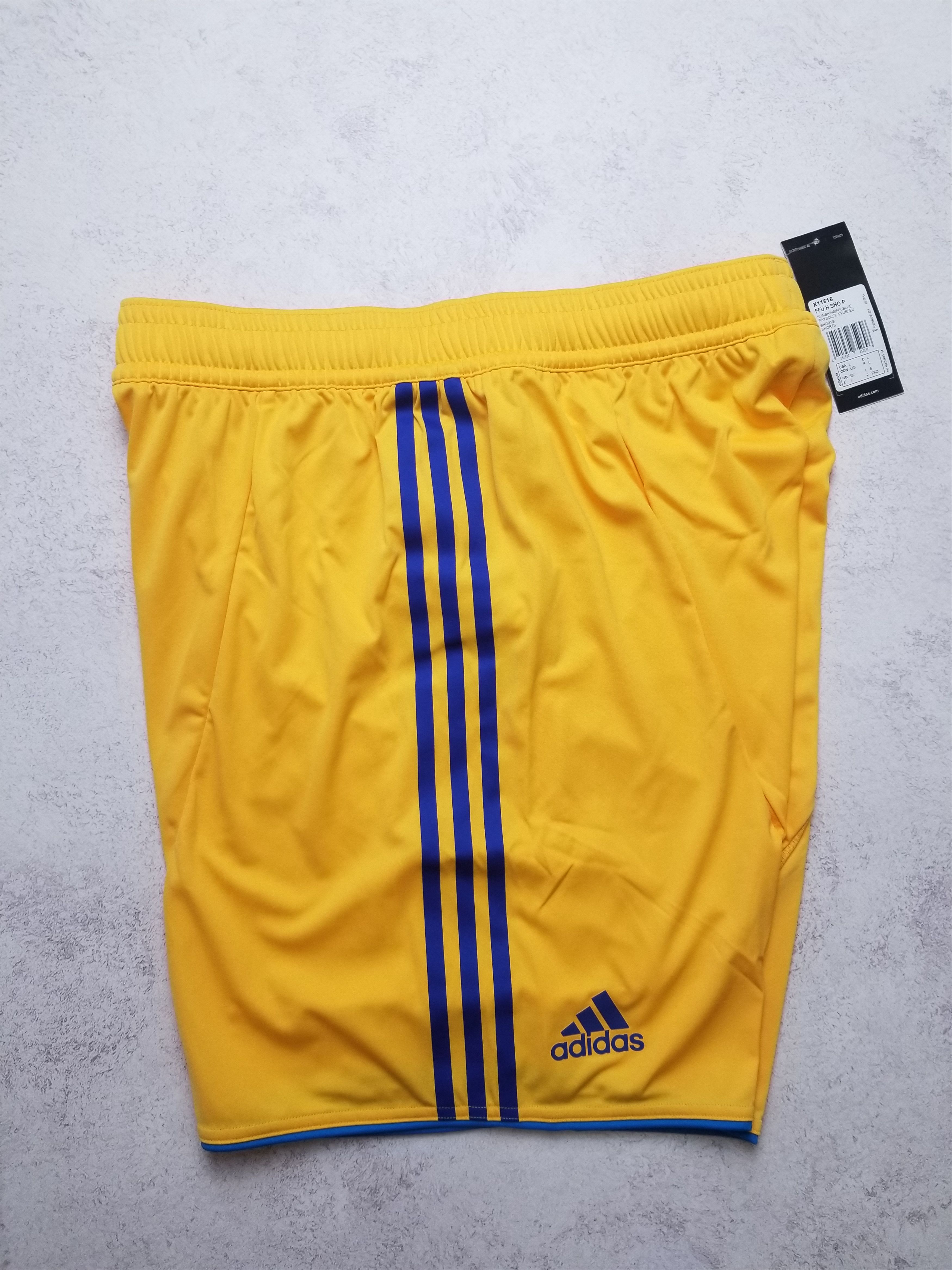 Adidas Ukraine EURO 2012 Home Football Shorts Adidas Yellow MEN'S L Size US 34 / EU 50 - 3 Thumbnail
