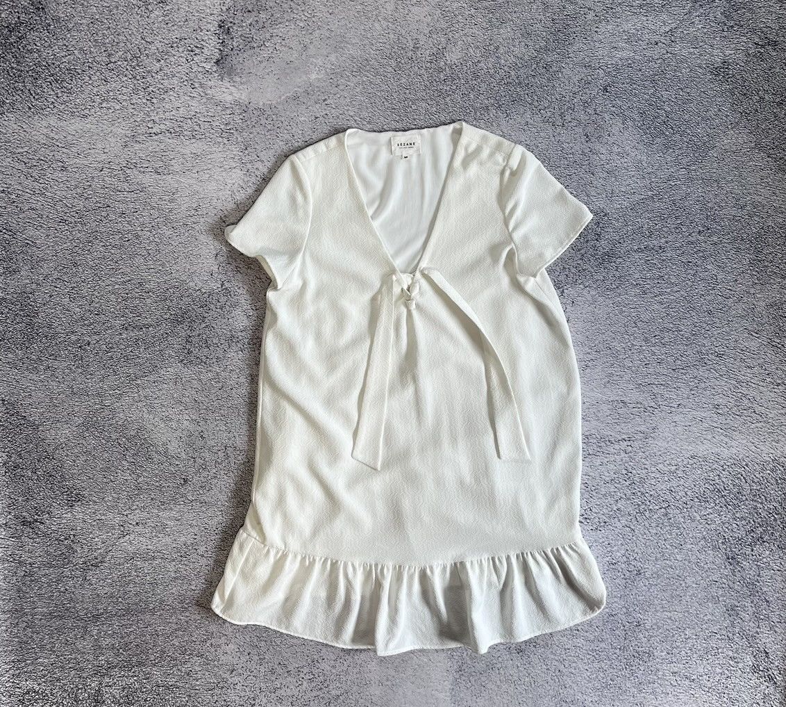 Sezane Sezane Women’s Dress V- Neck Short Sleeve Made In Bulgaria Size S / US 4 / IT 40 - 5 Thumbnail