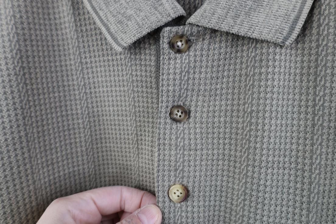 Vintage Vintage 90s Streetwear Houndstooth Knit Golf Polo Shirt Size US L / EU 52-54 / 3 - 5 Thumbnail