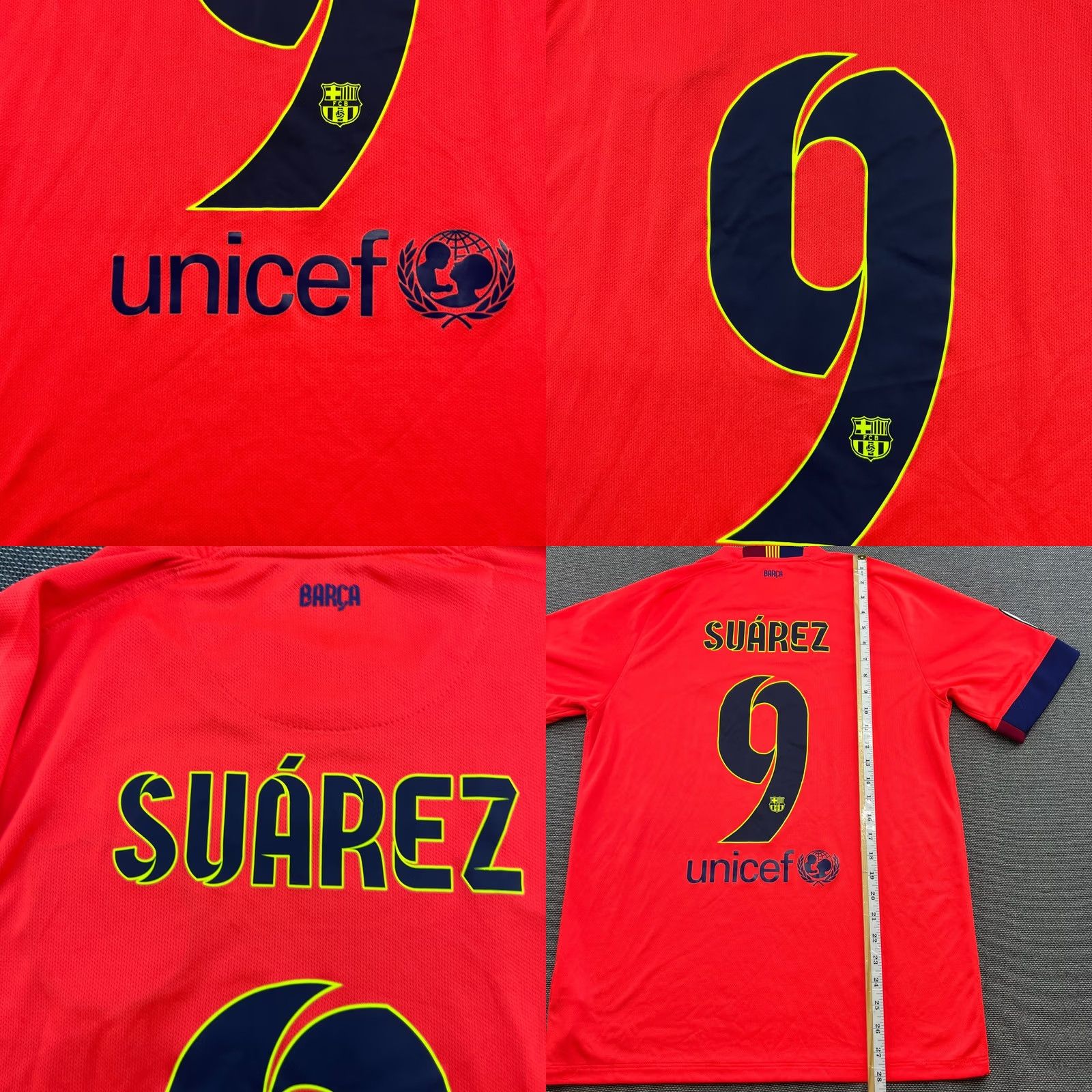 Nike Nike Barcelona 2014 2015 Away Suarez Football Jersey Mens Medium Shirt Orange Short Sleeve Moisture Wicking Quick Dry Sports Football Size US M / EU 48-50 / 2 - 9 Thumbnail