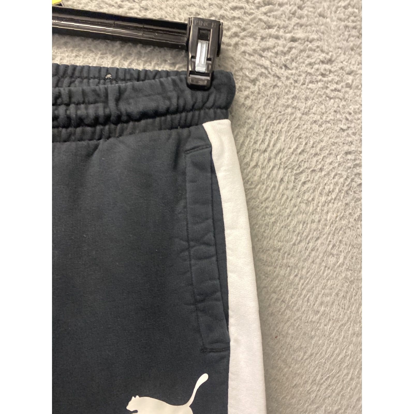 Puma VINTAGE Puma Sweatpants Men Small Black Logo Fleece Straight Leg Activewear Regular Fit Size US 29 - 5 Thumbnail