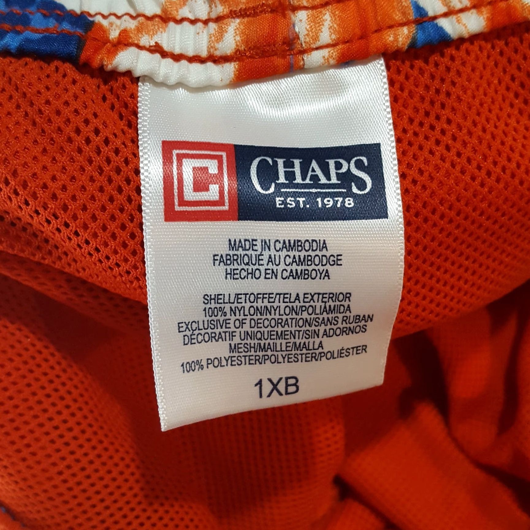 Chaps Ralph Lauren Chaps Men's Size XB 1XB Orange Swimming Swim Trunks Board Shorts Size US 36 / EU 52 - 7 Thumbnail
