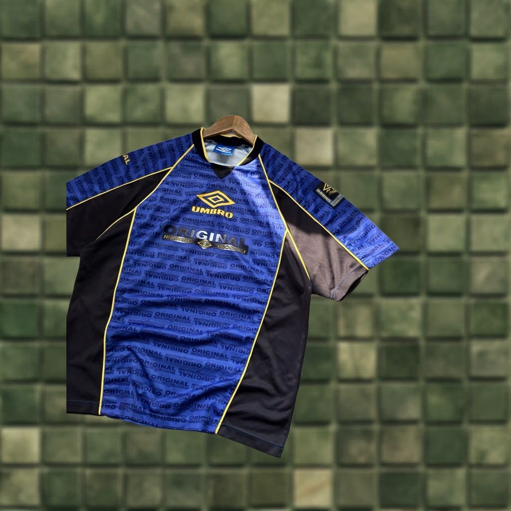 Umbro Umbro Pro Training Vintage Jersey Monogram T Shirt Blue XL Men Size US XL / EU 56 / 4 - 1 Thumbnail