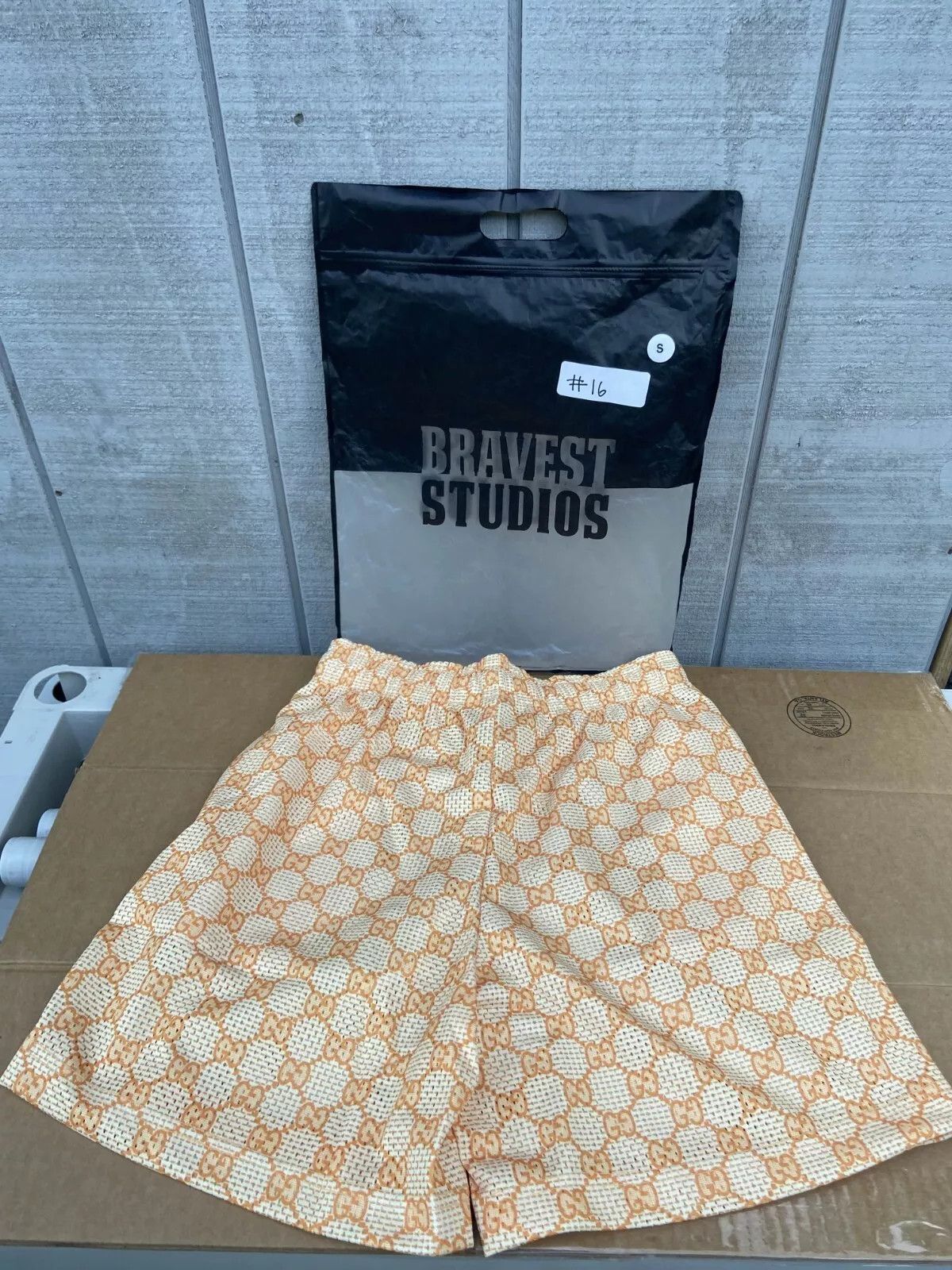 Bravest Studios ⚡️ Bravest Studios Orange GG Monogram Shorts S Small ⚡️ Size US 28 / EU 44 - 4 Thumbnail