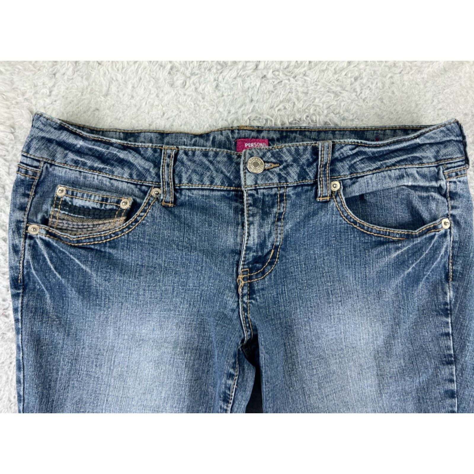 Vintage VINTAGE Fragile Women's Flared Denim Jeans 7 Low Rise Cotton Blend 90s Designer Blue Size 28" / US 6 / IT 42 - 6 Thumbnail