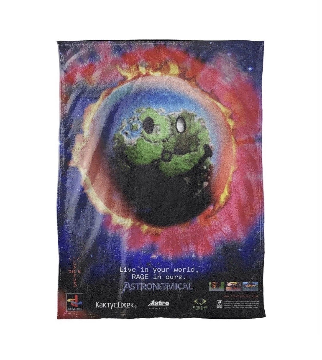 Playstation × Travis Scott Cactus Jack x Fortnite x PlayStation World Blanket Size ONE SIZE - 1 Preview
