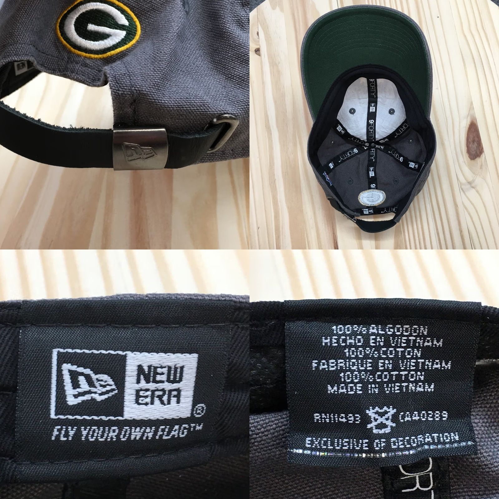 New Era New Era NFL Greenbay Packers Baseball Hat Mens Gray One Size Embroidered Logo Size ONE SIZE - 8 Thumbnail