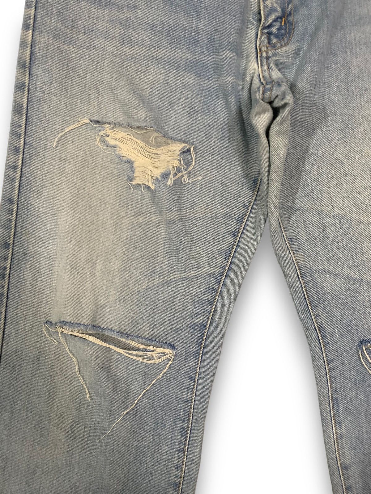Big John Vintage 90s Big John Blue Wash Baggy Distressed Jeans Size US 31 - 6 Thumbnail