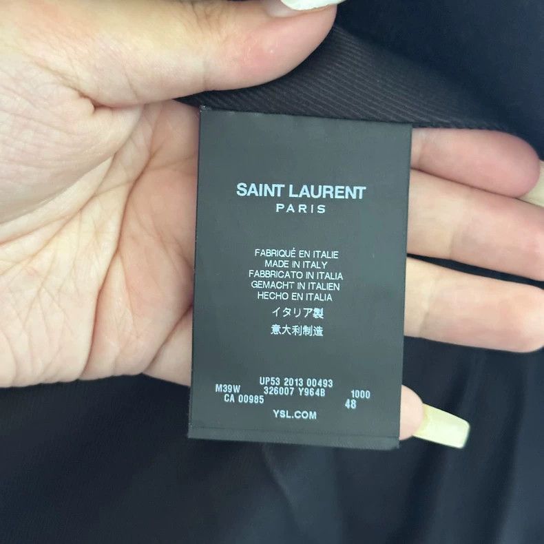 Hedi Slimane Saint Laurent Wool Leather Trim Jacket- Size US M / EU 48-50 / 2 - 7 Thumbnail