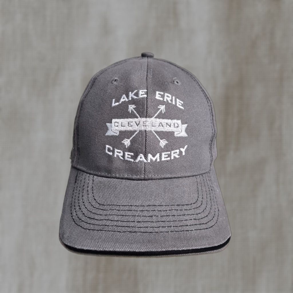 Vintage Lake Erie Cleveland Creamery Hat Adult Adjustable Gray Baseball Cap Mens Size ONE SIZE - 1 Thumbnail
