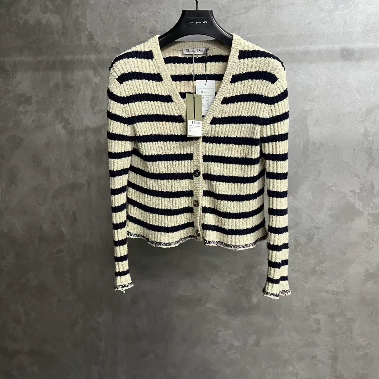 Dior Dior Printed Striped White T-Shirt 38 Women Size S / US 4 / IT 40 - 1 Thumbnail