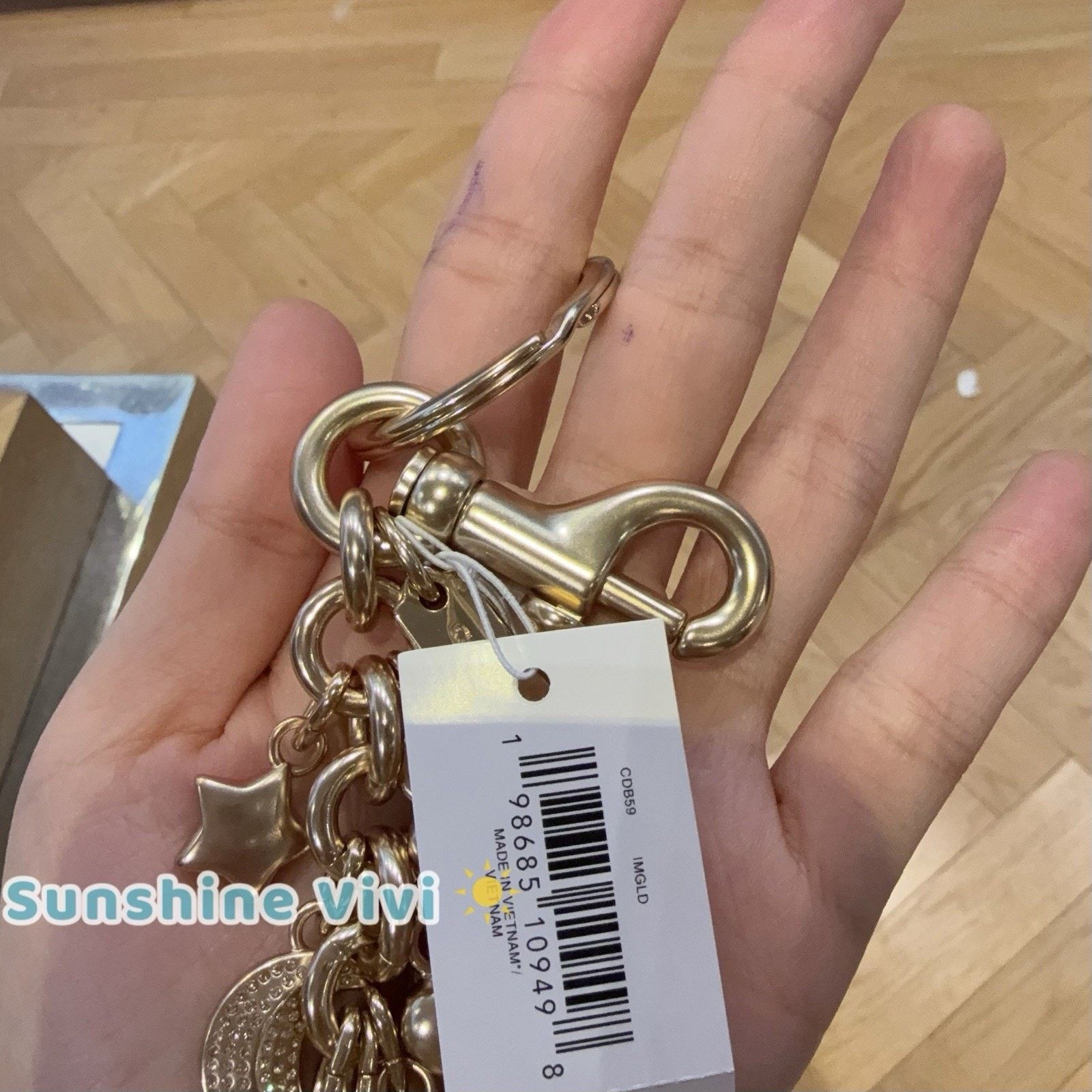 Coach NWT Coach Star Moon Cluster Bag Charm CDB59 Keychain Gold Size ONE SIZE - 2 Thumbnail