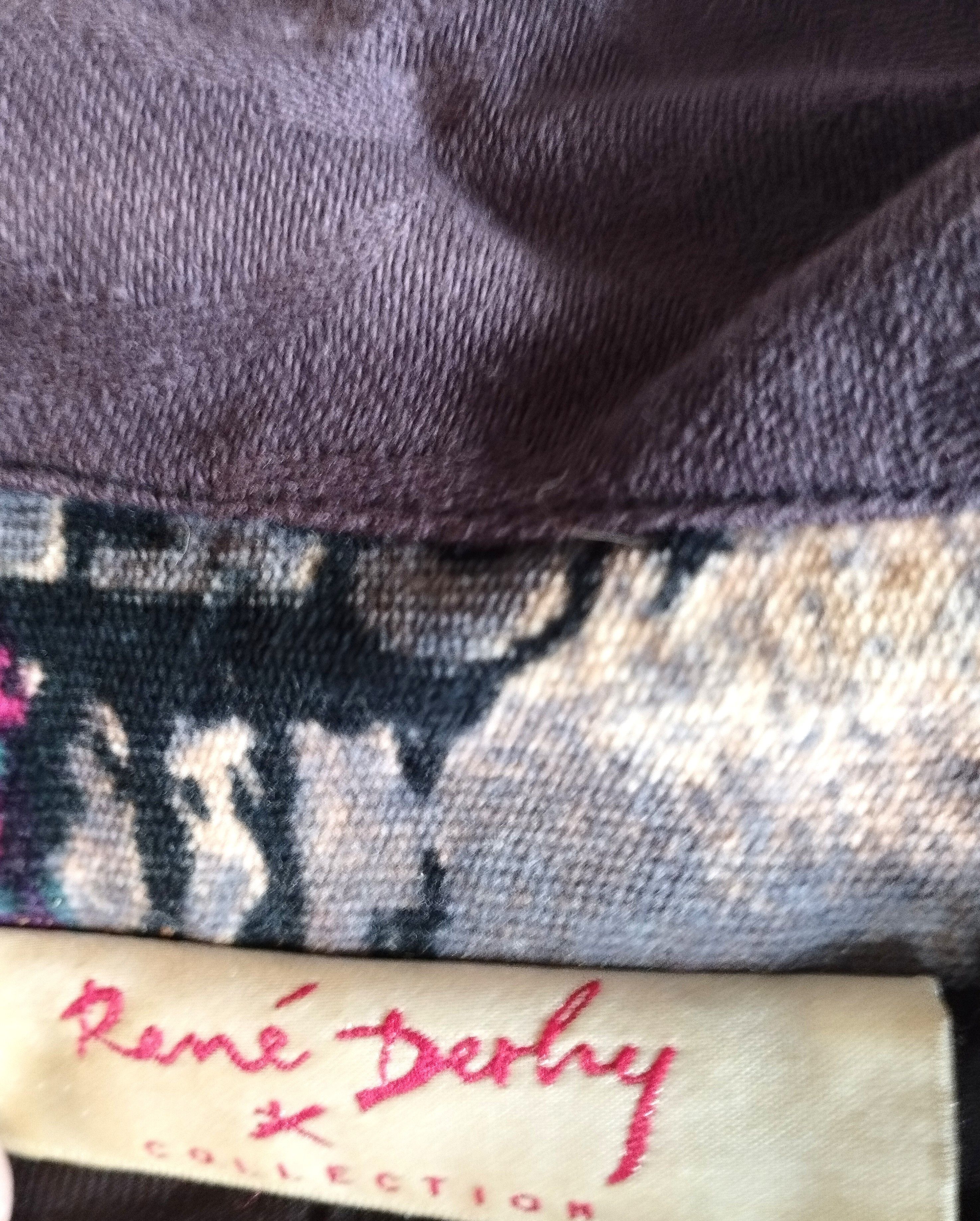 Designer Rene Derhy Manteau Mi Saison Souple Tweed et Velours T 4 XL Size 4XL / US 24-26 - 3 Thumbnail