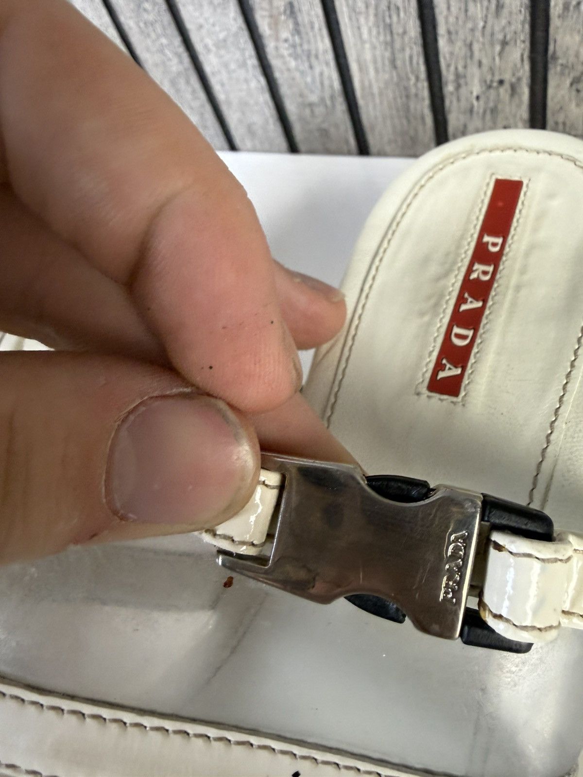 Prada PRADA Beige Leather Clear Thong Kitten Heel Sandals EU 37.5 Size US 7.5 / IT 37.5 - 6 Thumbnail