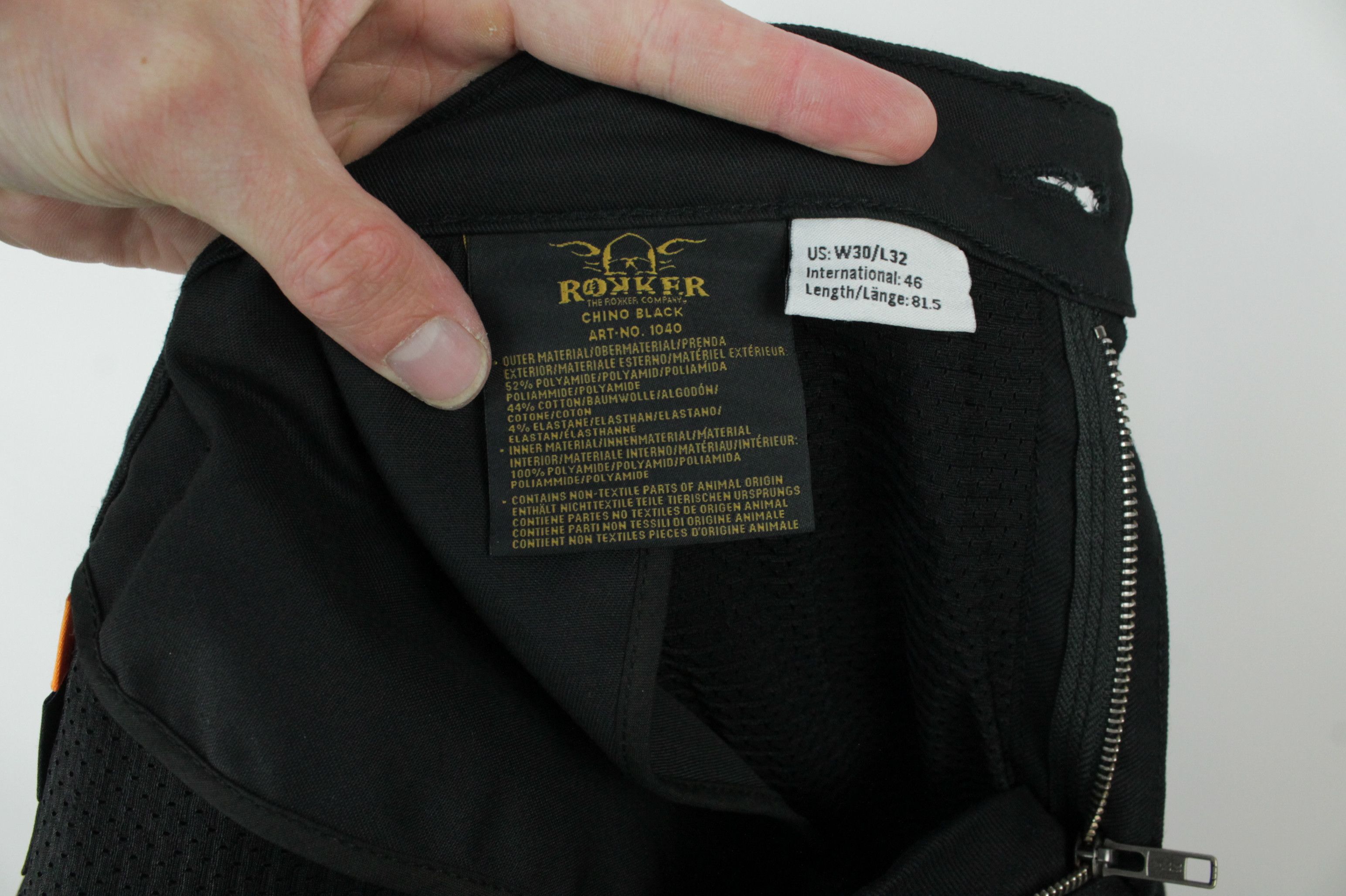 THE ROKKER COMPANY Rokker 1040 Chino Black Motorcycle Trousers Pants Size US 30 / EU 46 - 11 Thumbnail