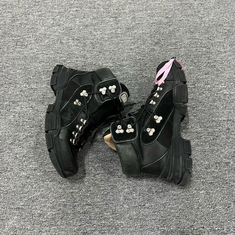Gucci Gucci Flashtrek Black Leather Lace-Up Boots Size US 8.5 / EU 41-42 - 3 Thumbnail