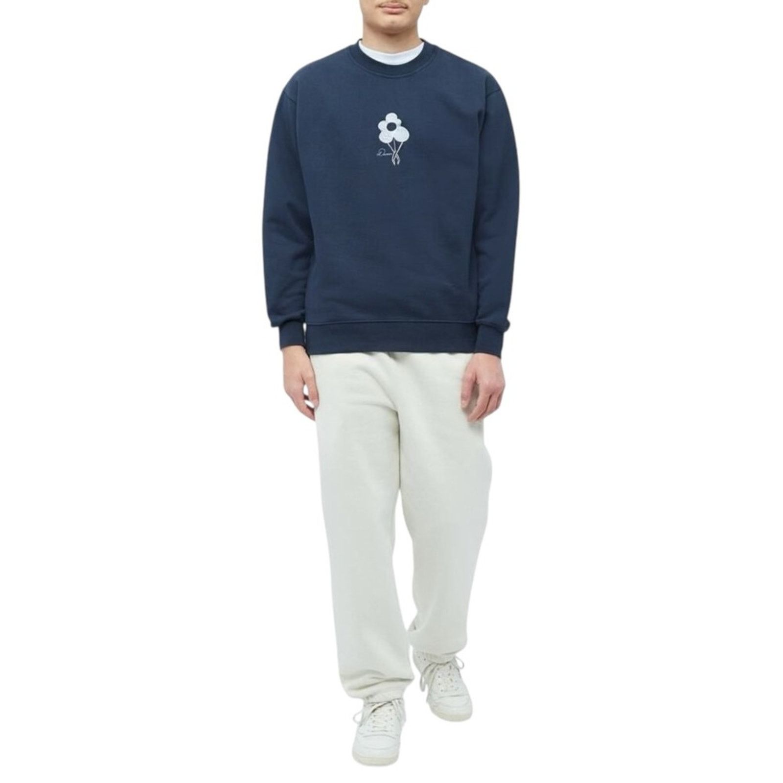DANCER Flower Logo Crew Sweat in Dark Navy - Embroidered Sweatshirt Size US XL / EU 56 / 4 - 9 Thumbnail