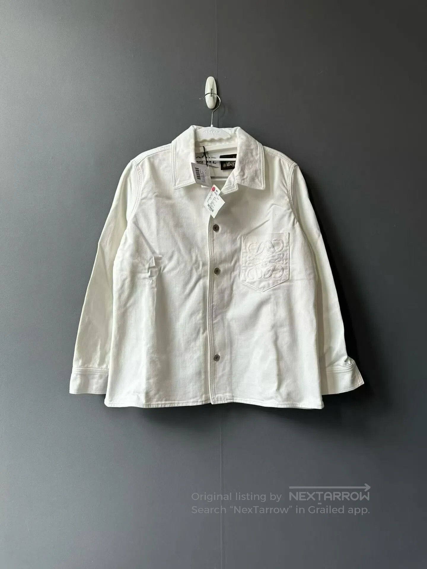 Loewe Loewe New Arrival White Large Logo Pocket Denim Jacket| Size 4XL / US 24-26 - 1 Thumbnail