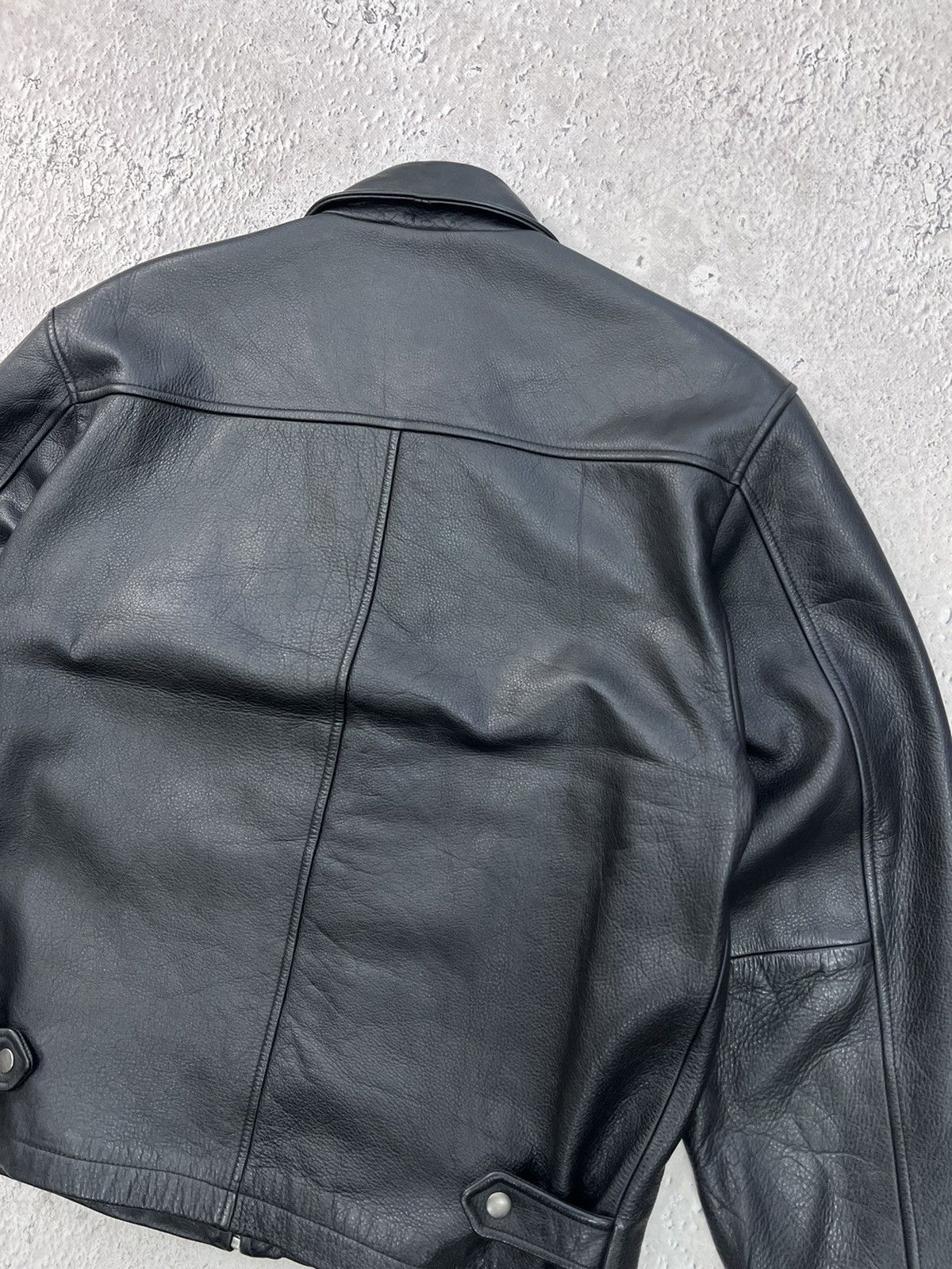 Genuine Leather × Japanese Brand Vintage Cowboy Leather Avant Garde Jacket Black Rare Size US M / EU 48-50 / 2 - 13 Thumbnail
