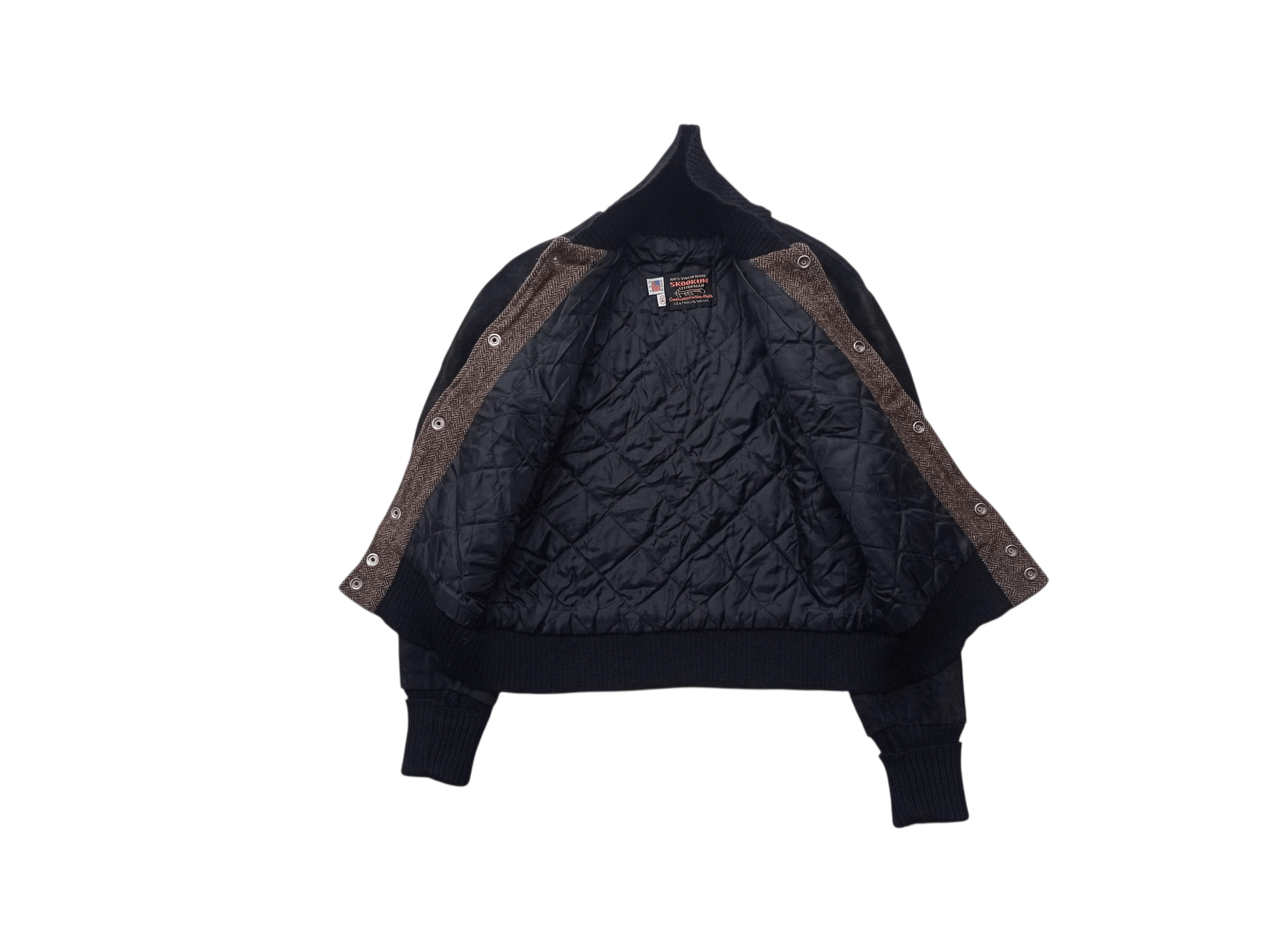 Skookum wool suede arm letterman jacket