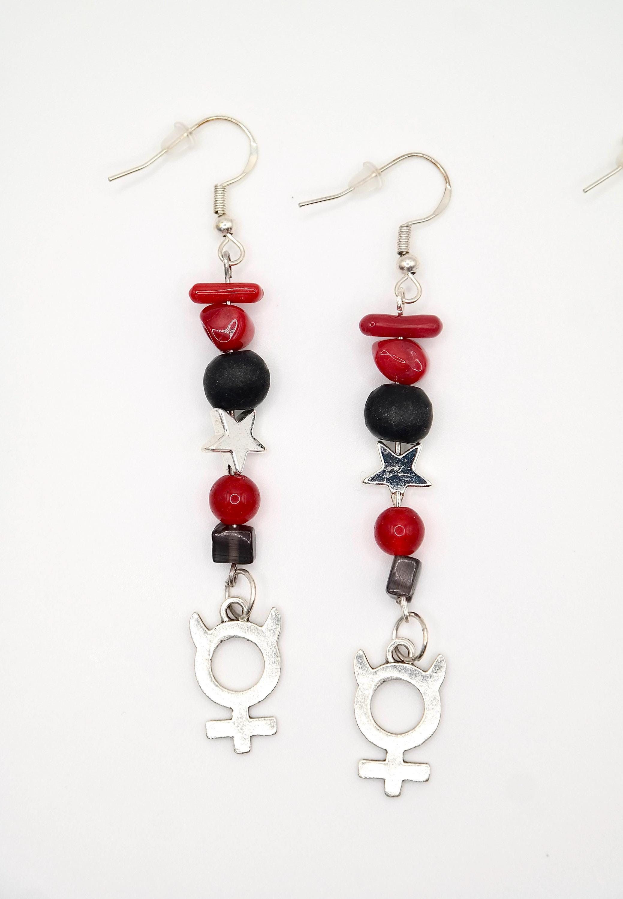 Handmade Devil Venus Symbol Earrings Size ONE SIZE - 3 Thumbnail