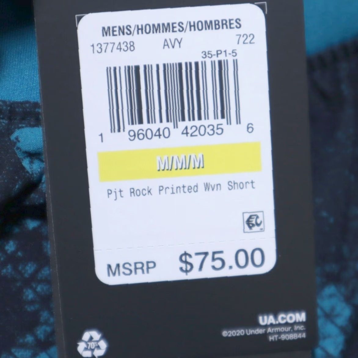 Under Armour Under Armour Project Rock Woven Athletic Shorts Teal Tie-Dye Mens M Size US 31 - 6 Thumbnail