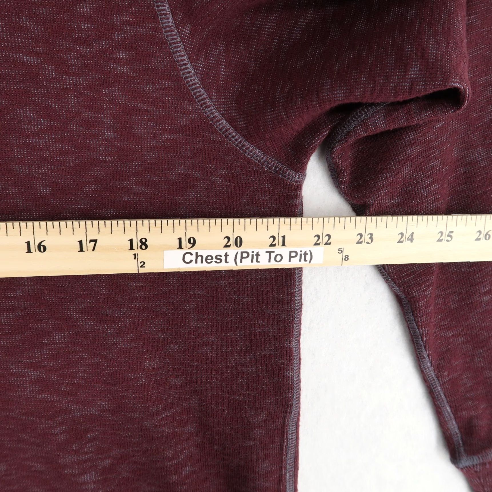 Tailorbyrd TAILORBYRD Reversible Henley Shirt Mens Large Burgundy Gray Long Sleeve Size US L / EU 52-54 / 3 - 6 Thumbnail