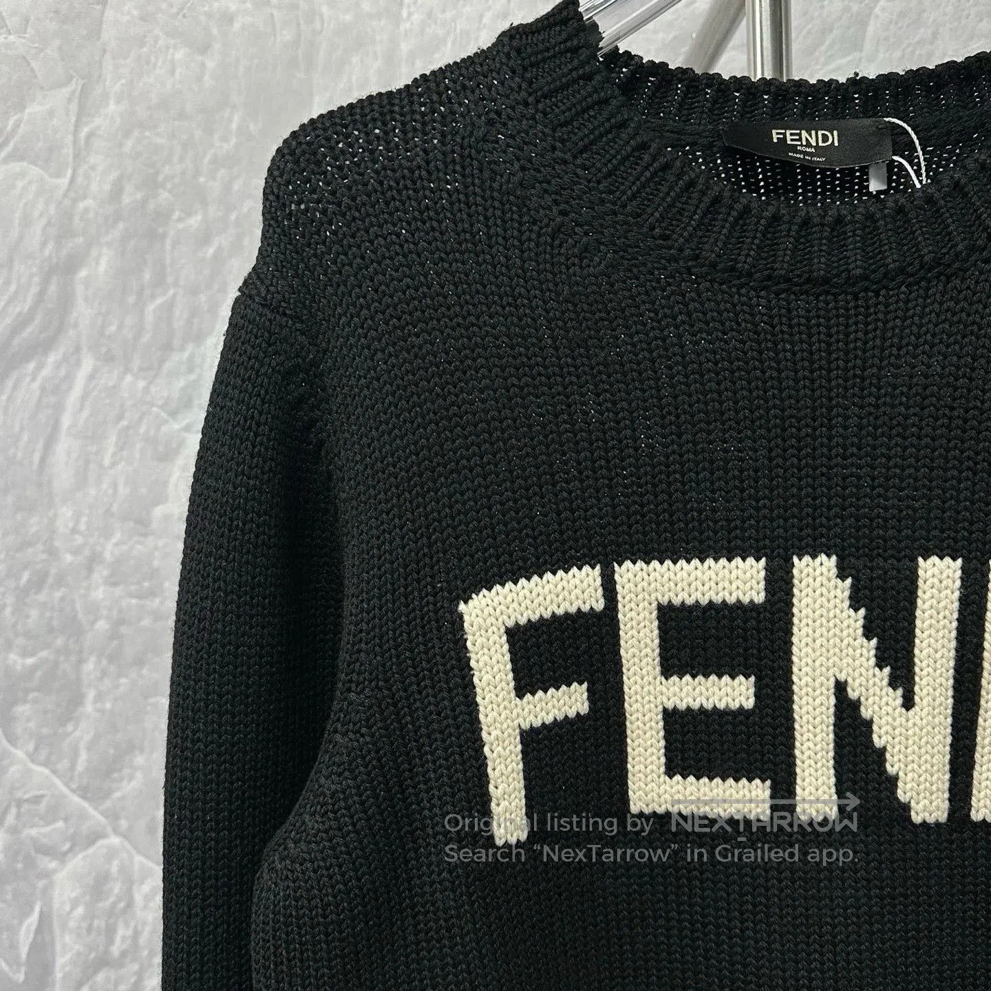 Fendi FENDI Logo Jacquard Wool Sweater. Size US M / EU 48-50 / 2 - 3 Thumbnail