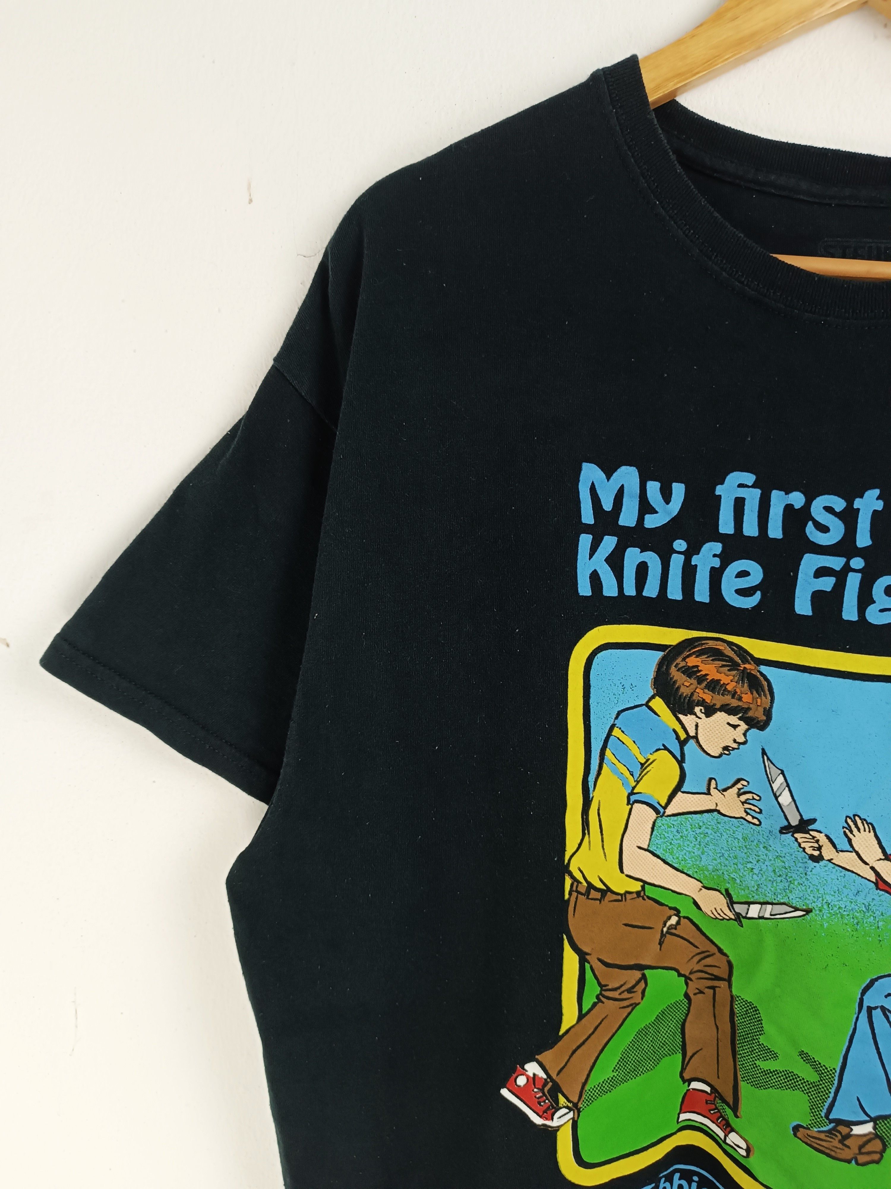 Vintage VINTAGE STEVEN RHODES MY FIRST KNIFE FIGHT FUNNY HUMOR TEE Size US XL / EU 56 / 4 - 6 Thumbnail