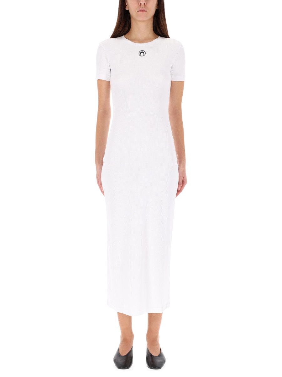 Marine Serre MARINE SERRE MIDI DRESS "MOON" - WHITE Size S / US 4 / IT 40 - 1 Thumbnail