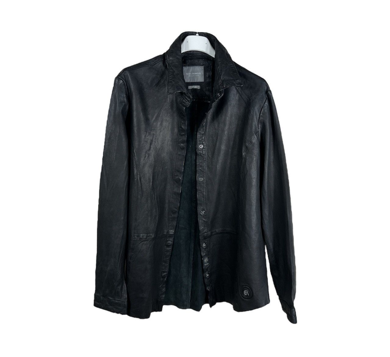 Guidi Elias Rumelis ER TARA black lamb leather button up shirt Size US S / EU 44-46 / 1 - 2 Thumbnail