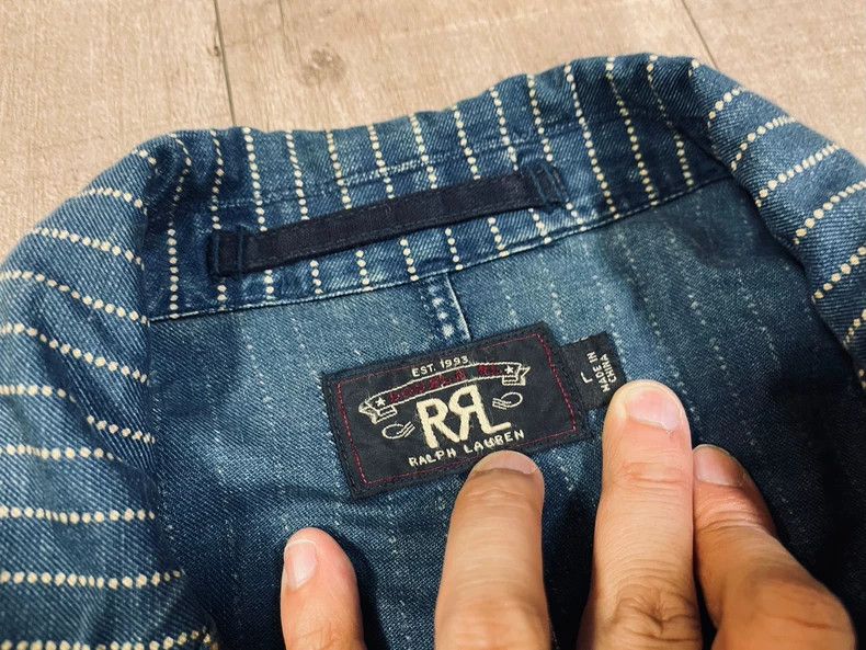 RRL Ralph Lauren RRL Ralph Lauren Vertical striped blue dyed indigo retro A Size US L / EU 52-54 / 3 - 4 Thumbnail