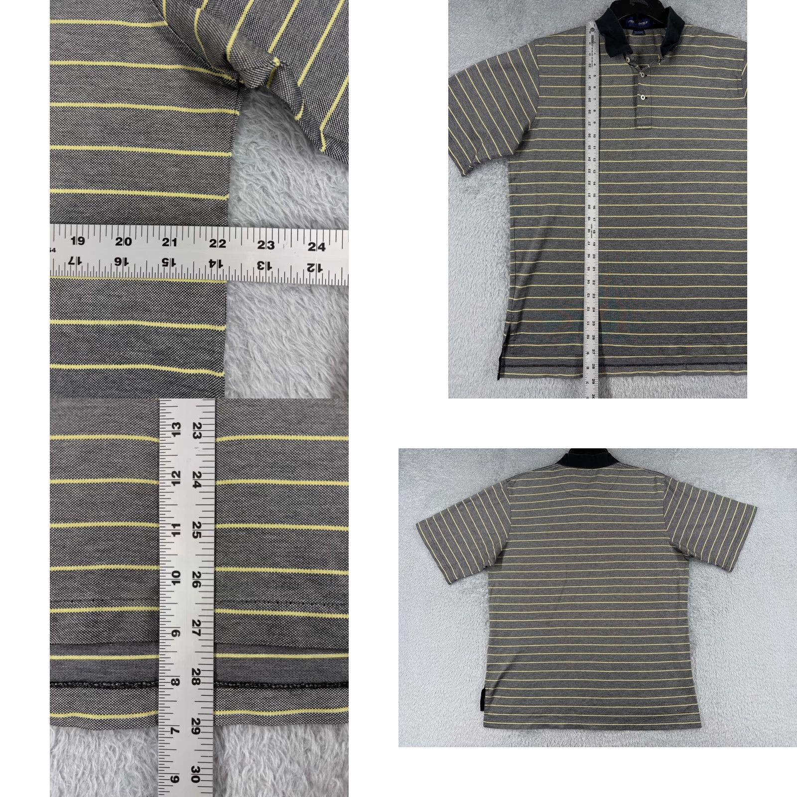 Ralph Lauren Ralph Lauren Polo Shirt Mens Large Gray Yellow Stripe Golf Polo 100% Cotton Shirt Mens Large Gray Yellow Stripe Golf Golfer 100% Cotton Size US L / EU 52-54 / 3 - 8 Thumbnail