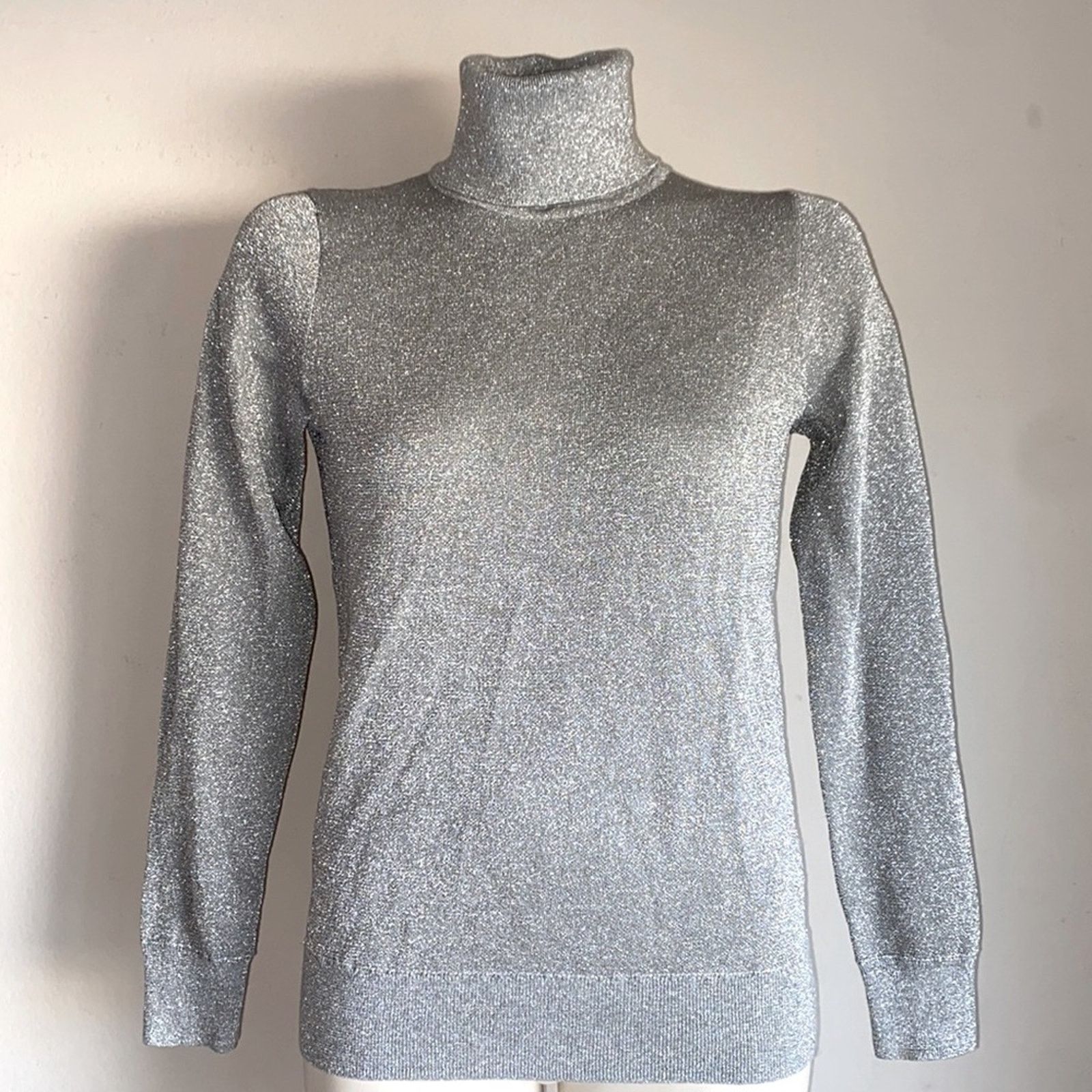 J.Crew J.crew turtleneck top silver NWT xs w lots of stretch Size XS / US 0-2 / IT 36-38 - 1 Thumbnail