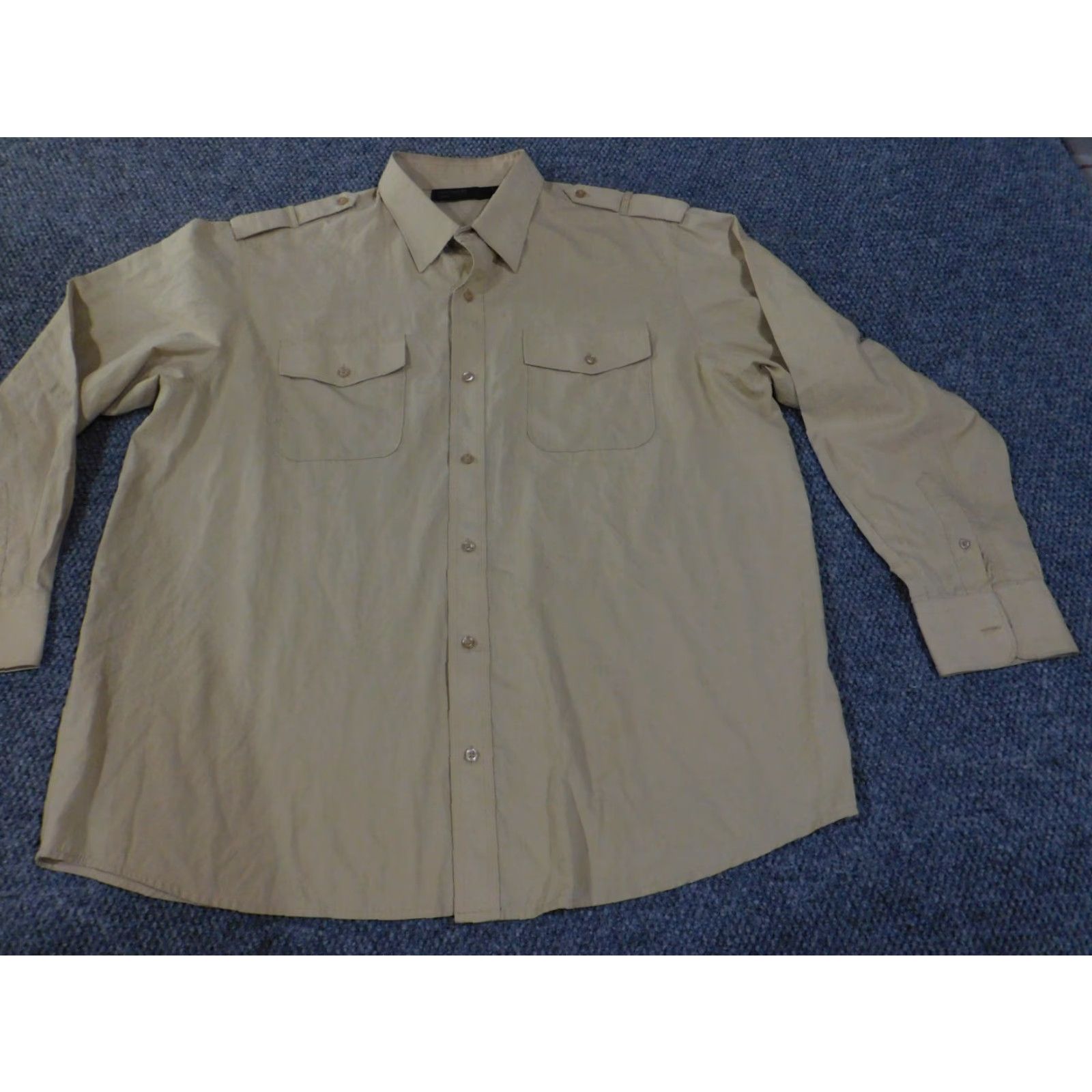 Rocawear Rocawear Shirt 4XL Mens Beige Knit Button-Up Pocket Collared Long Sleeve Retro Vintage Classic 90s Hip-Hop Size US XXL / EU 58 / 5 - 7 Thumbnail
