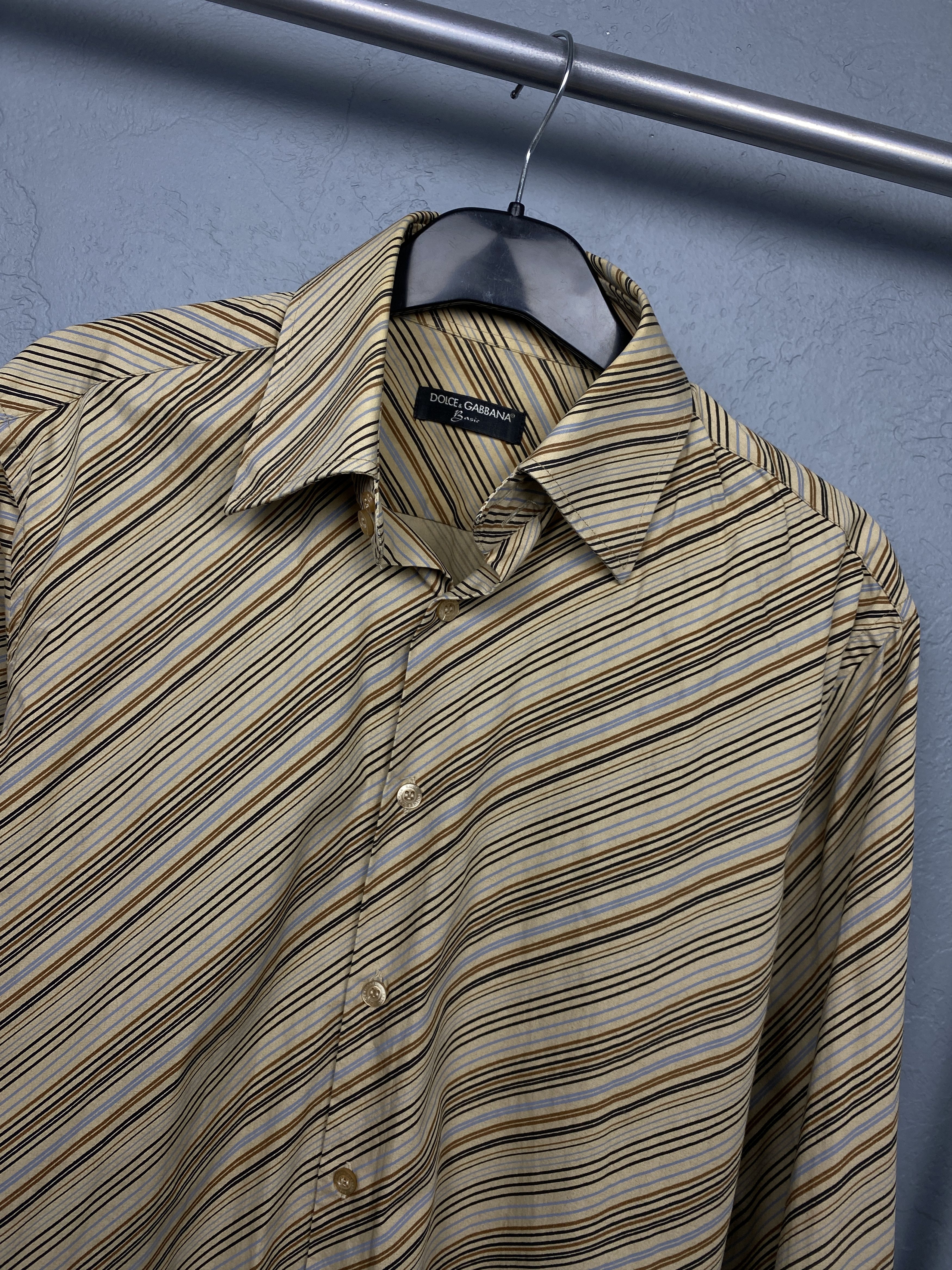 Dolce & Gabbana × Vintage Dolce & Gabbana Vintage Mens Striped Long Sleeve Shirt Size US M / EU 48-50 / 2 - 2 Thumbnail