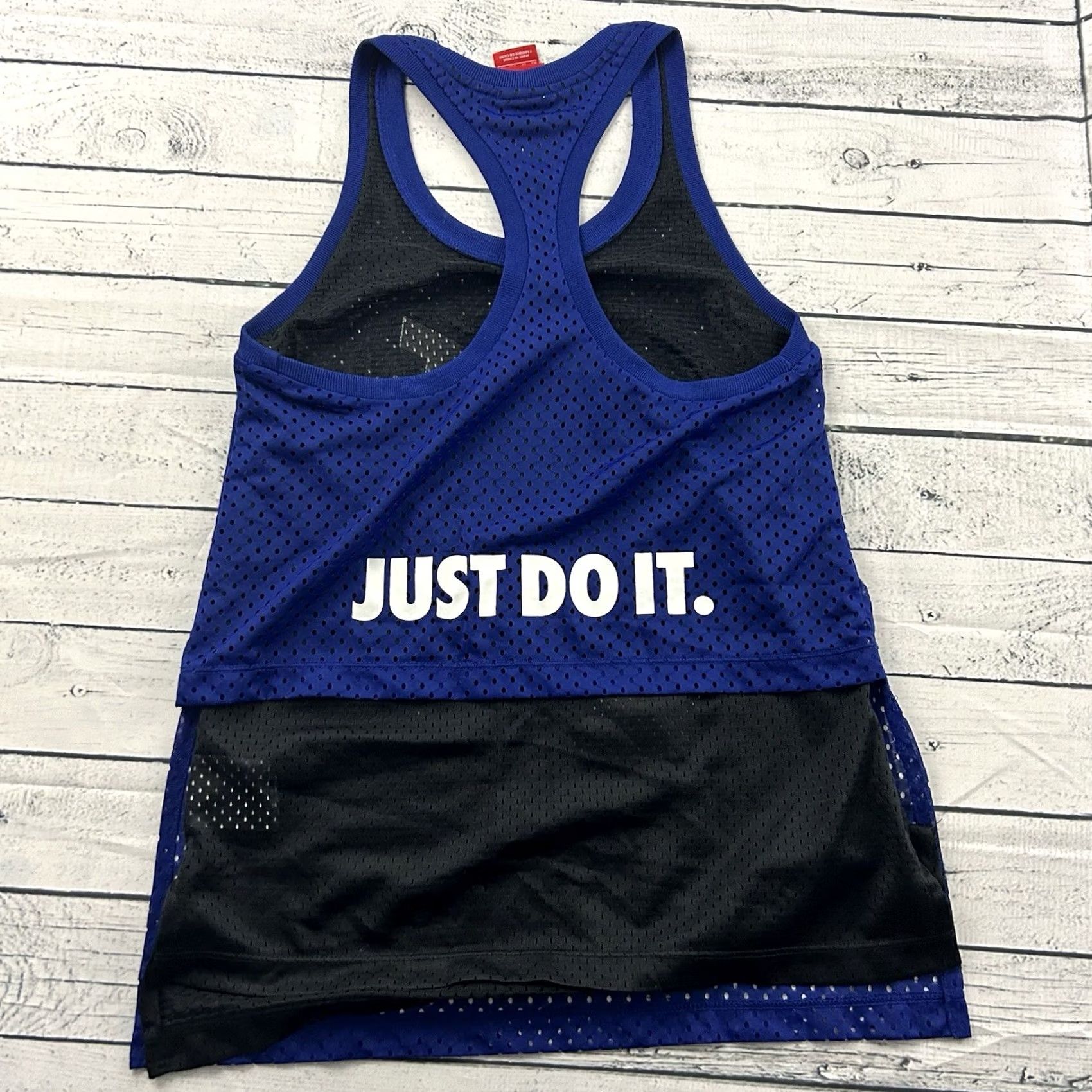 Nike Nike Racer Tank Sleeveless Jersey Athletic Shirt XS Blue Black Womens Nike Racer Tank XS Blue Black Women Size XS / US 0-2 / IT 36-38 - 6 Thumbnail