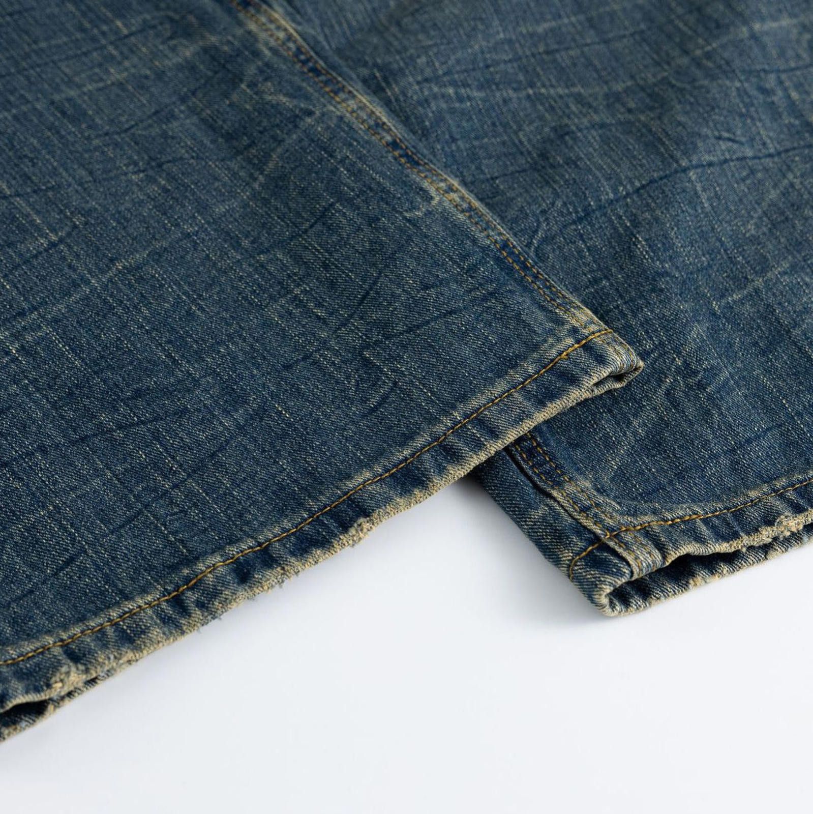 Vintage Blue Wide Leg Vintage Wash Denim Jeans, Relaxed Fit Jeans Size US 33 - 7 Thumbnail