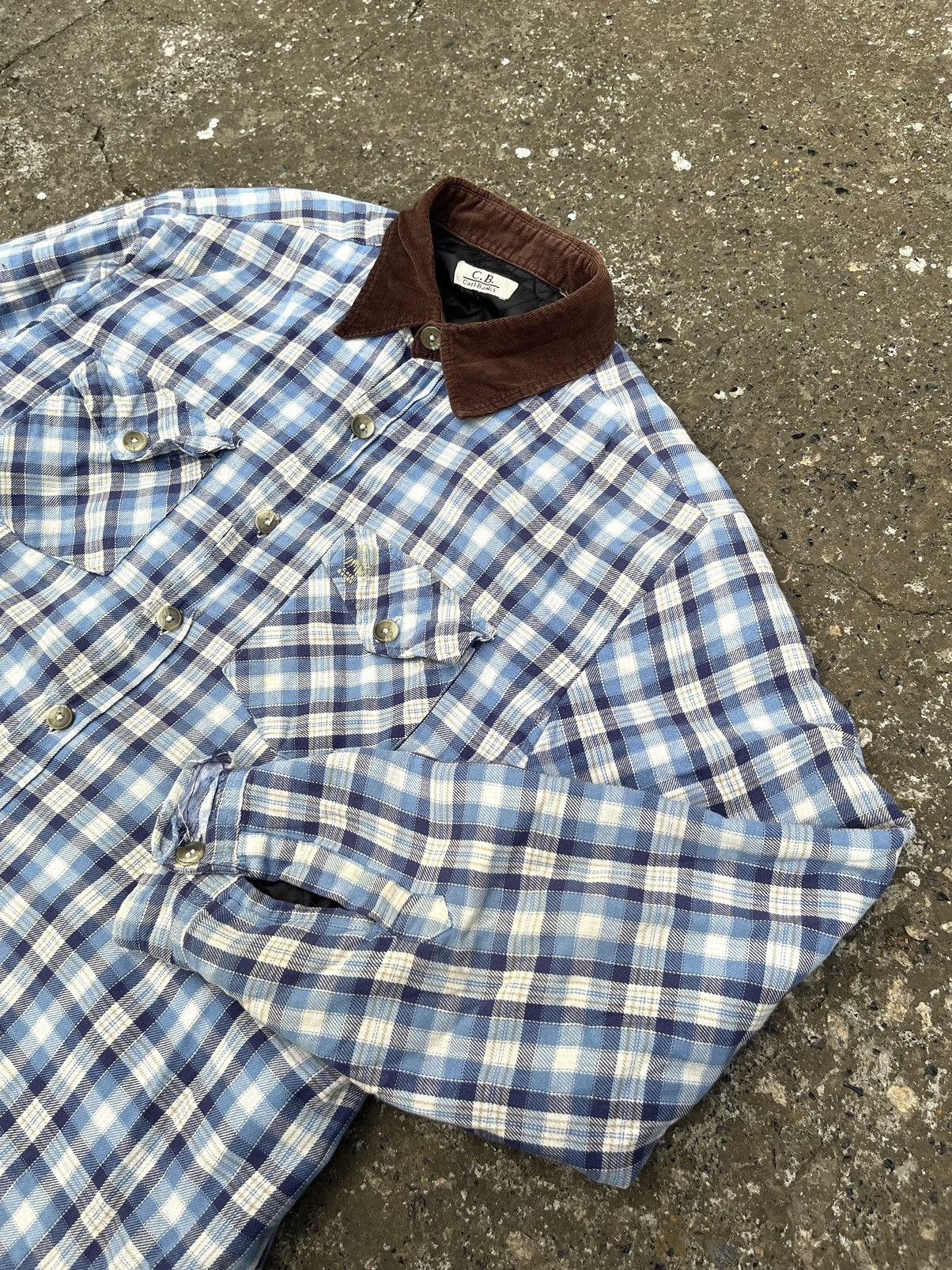 Flannel Vintage 80s Distressed Flannel Shirt Insulated Quilted Size US L / EU 52-54 / 3 - 3 Thumbnail