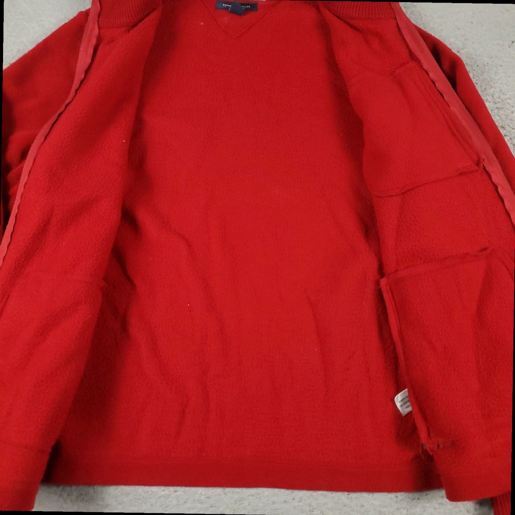 Tommy Hilfiger Tommy Hilfiger Full Zip Sweater Women's Medium Red Knit Long Sleeve Mock Neck Size M / US 6-8 / IT 42-44 - 6 Thumbnail
