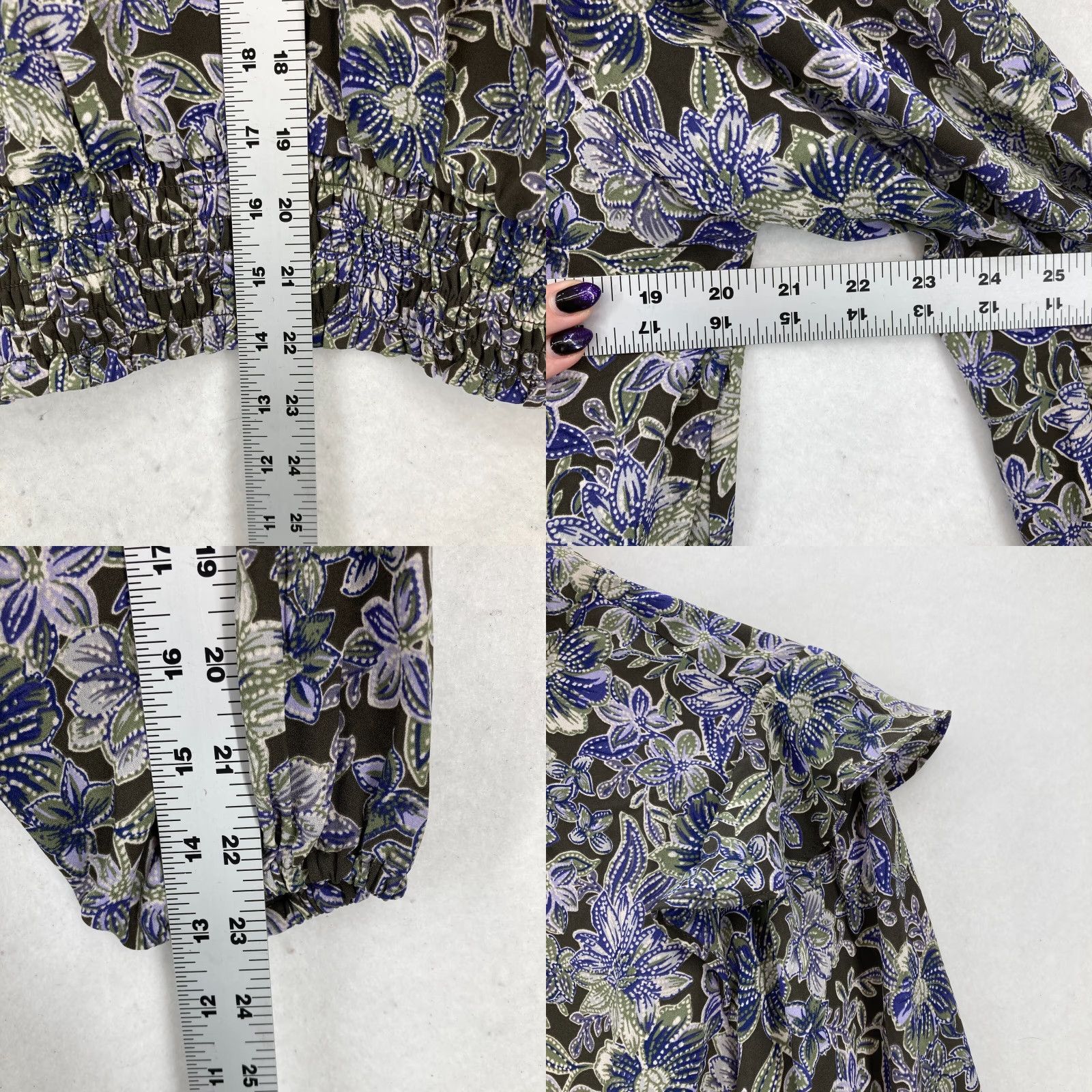 Loft LOFT Outlet Floral Blouse Ruffle Shoulder Women's M Mock Neck Boho Chic NWT Blouse Size M / US 6-8 / IT 42-44 - 8 Thumbnail
